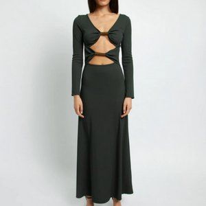 NWT Christopher Esber Double Coiled Disconnect Long Sleeve Dress AUS 8/US 4/6